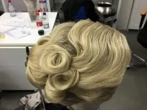 blonde, root shading, wig, theatre wig