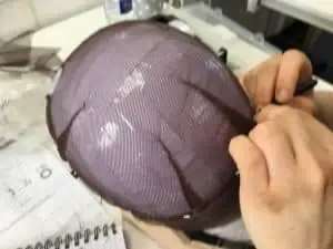 full lace foundation, pleats in the Swiss lace, wig making, wig making class