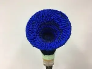 blue braids, plaits, inside the wig