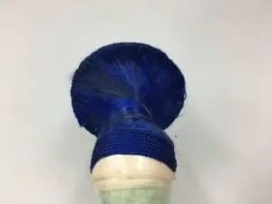 blue wig, wig cage, wig maker, wig maker london