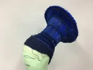 wig, wig cage, blue hair, blue weft, wig maker, wig styling